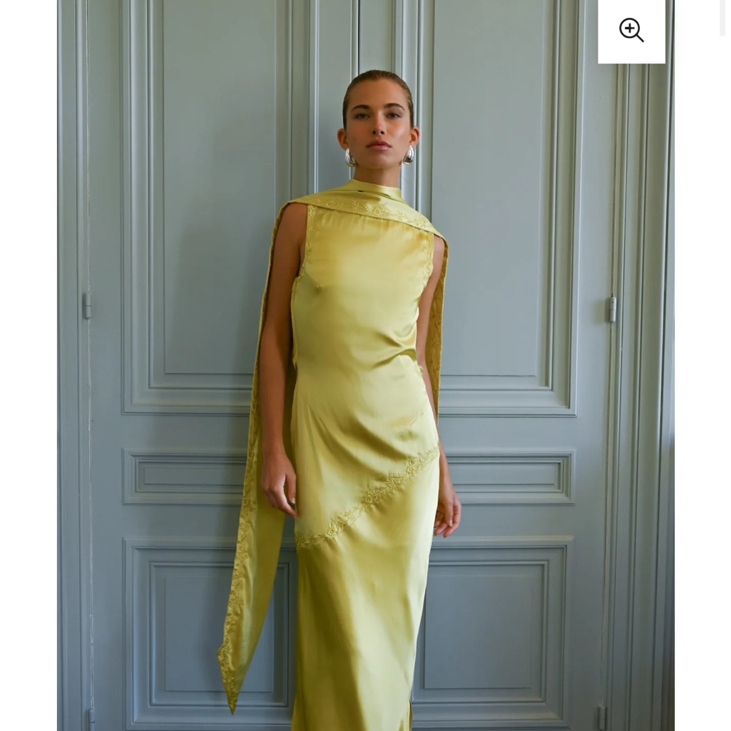 Backless Satin Evening Dress In Yellow